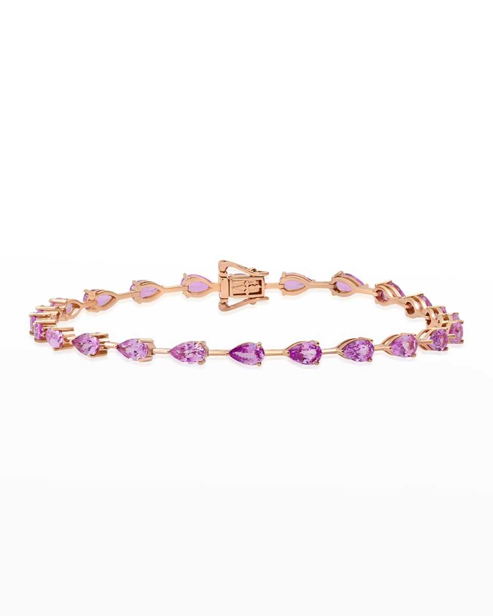 Pear Pink Sapphire Bracelet